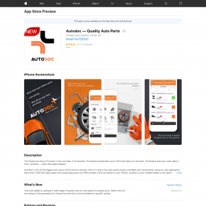 Autodoc — Quality Auto Parts (iPhone 9.0+, iPad 9.0+) FR - Non incent